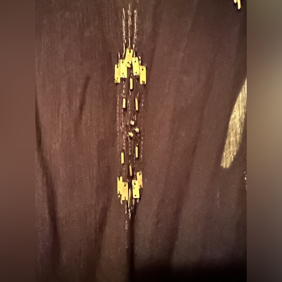 Free People Sequin and Beaded Cropped Top (EUC; Black/Gold; Sz. Medium) - Picture 6 of 6